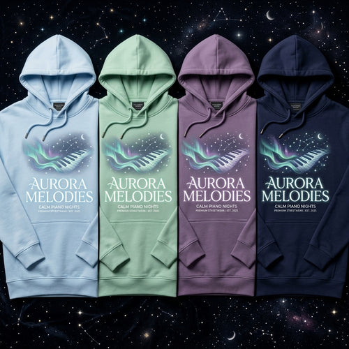 Calm Piano Nights — Aurora Melodies Hoodie