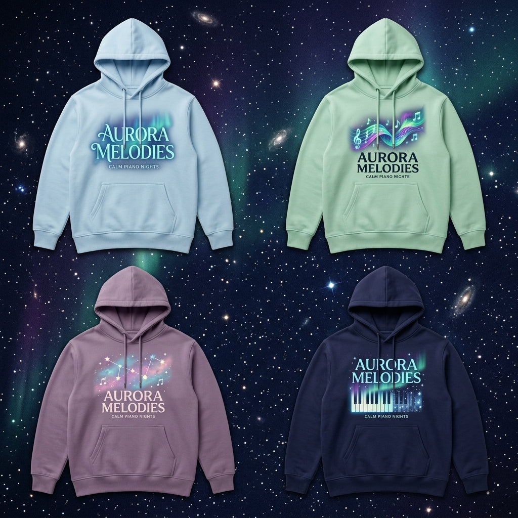 Calm Piano Nights — Aurora Melodies Hoodie — design 3