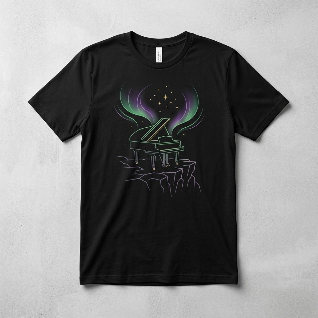 Calm Piano Nights — Aurora Melodies Tee mockup
