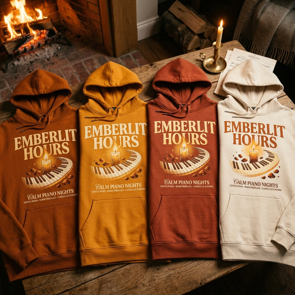 Calm Piano Nights — Emberlit Hours Hoodie mockup