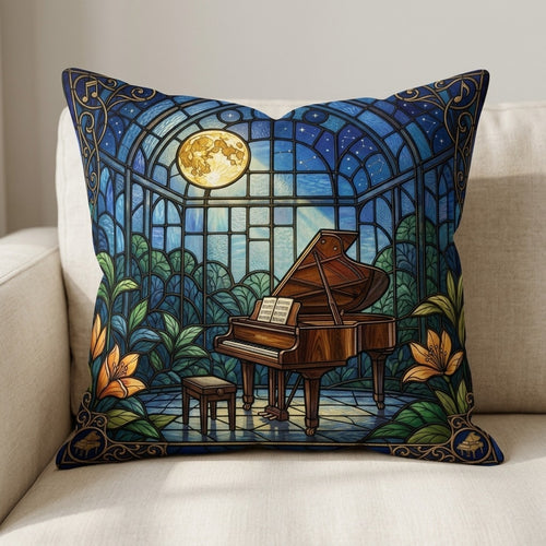 Calm Piano Nights — Glass Garden Nocturne Pillow