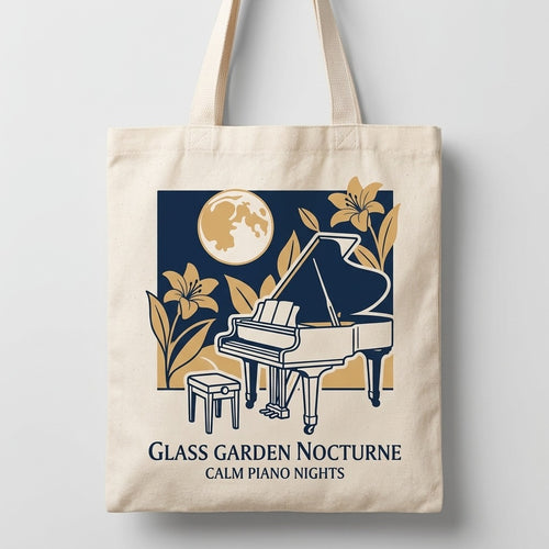 Calm Piano Nights — Glass Garden Nocturne Tote
