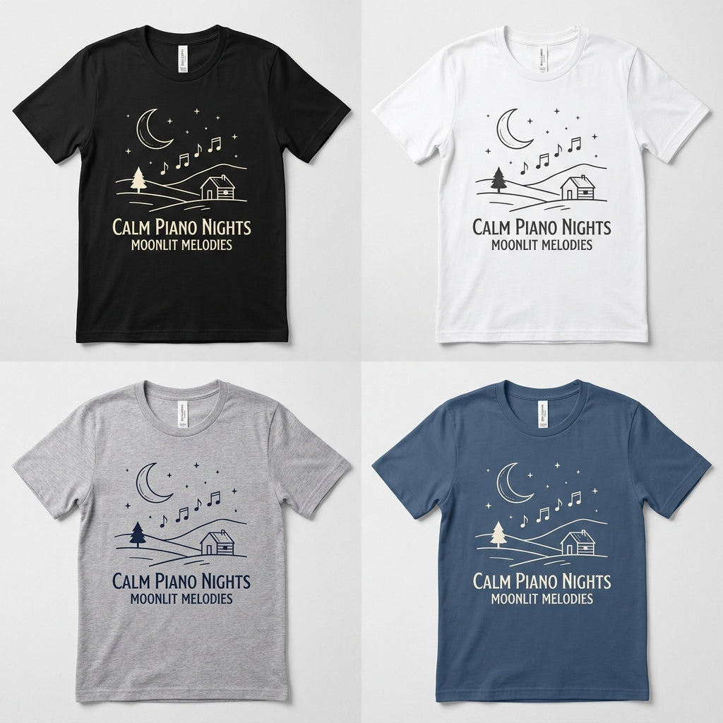 Calm Piano Nights — Moonlit Melodies Tee — design 3