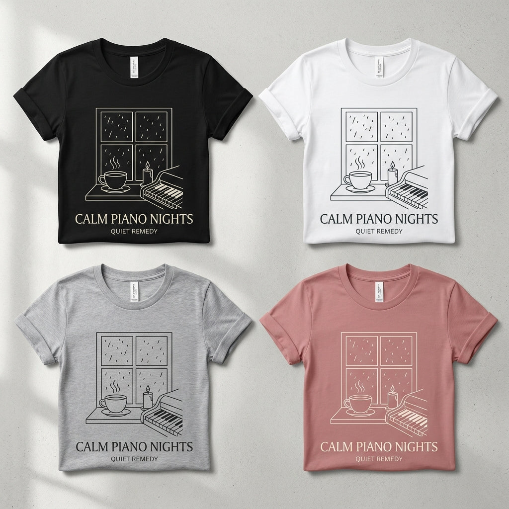 Calm Piano Nights — Quiet Remedy Tee — design 3