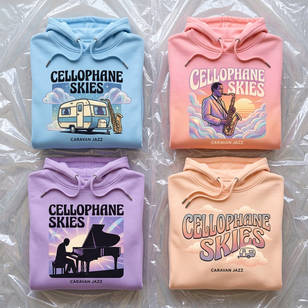 Caravan Jazz — Cellophane Skies Hoodie mockup