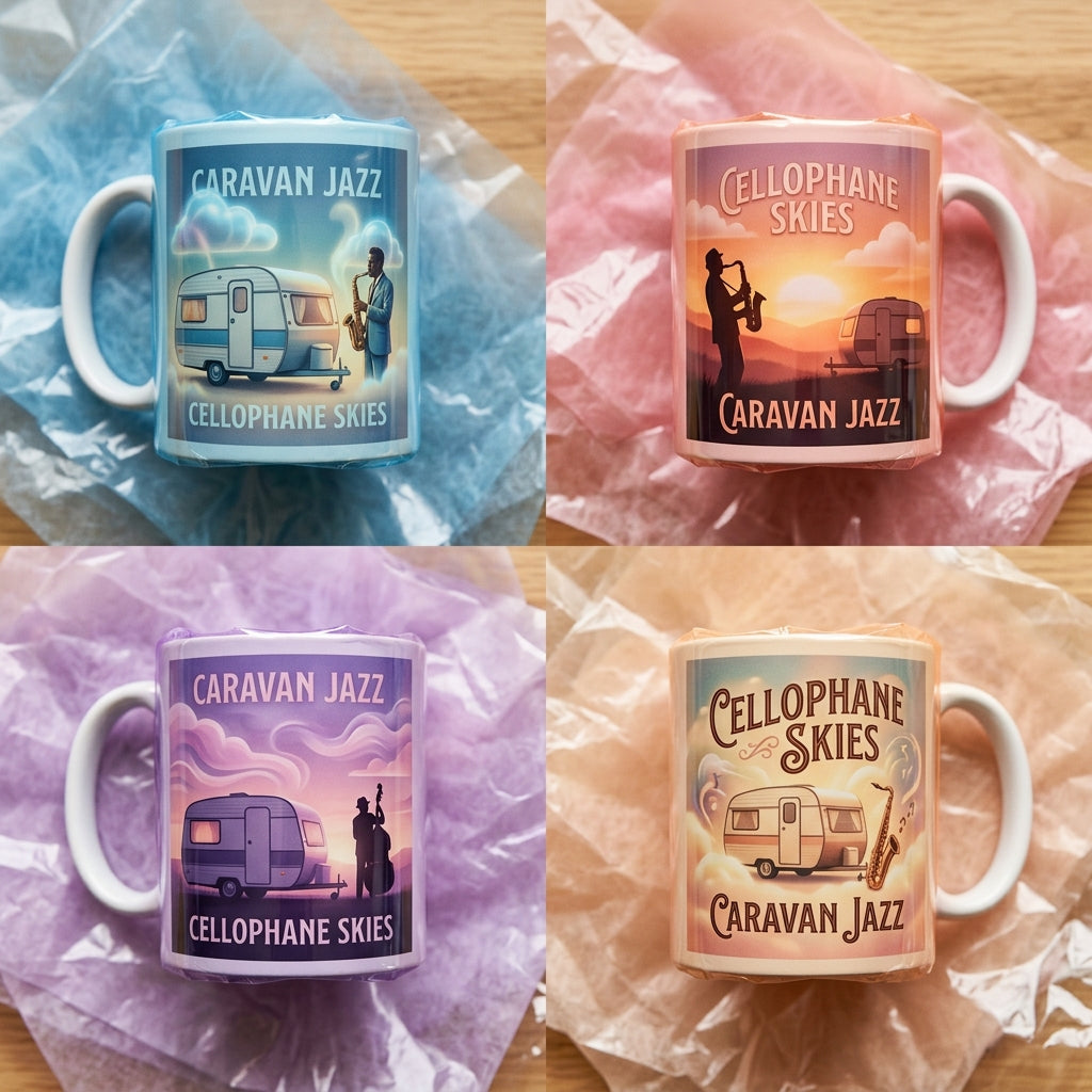 Caravan Jazz — Cellophane Skies Mug mockup