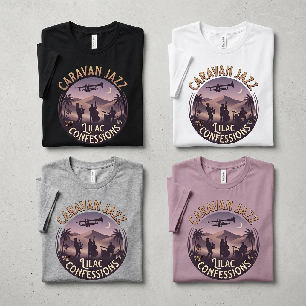 Caravan Jazz — Lilac Confessions Tee — design 3
