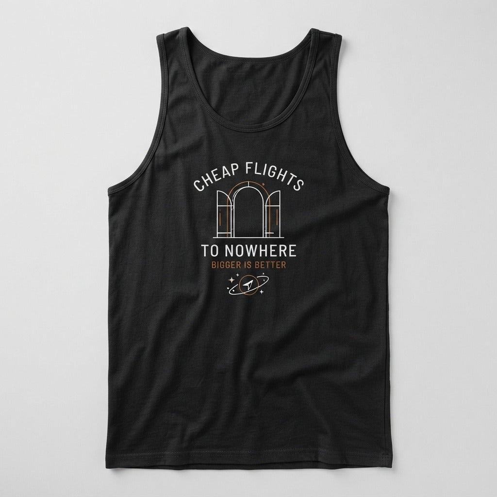 Cheap Flights to Nowhere — Bigger Is Better Tote mockup