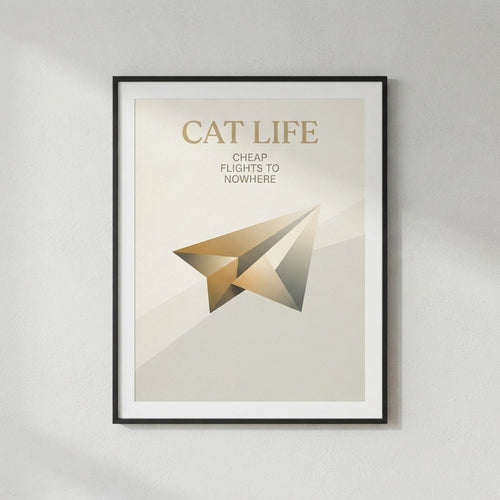 Cheap Flights to Nowhere — Cat Life Poster