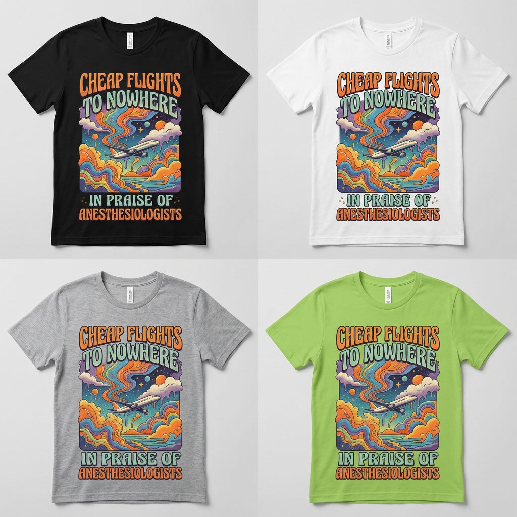 Cheap Flights to Nowhere — In Praise of Anesthesiologists Tee — design 3