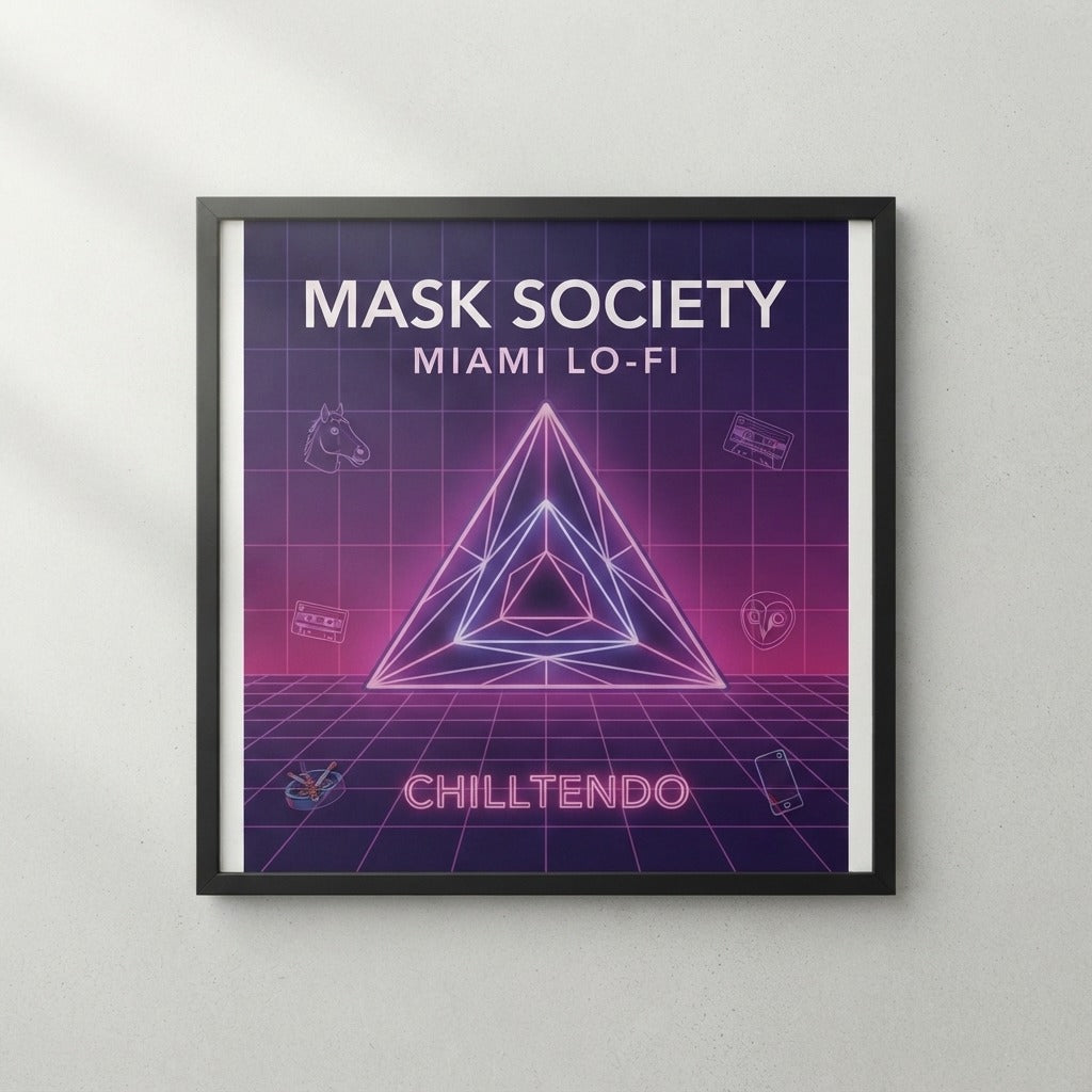 Chilltendo — Mask Society - Miami Lo-fi Poster mockup