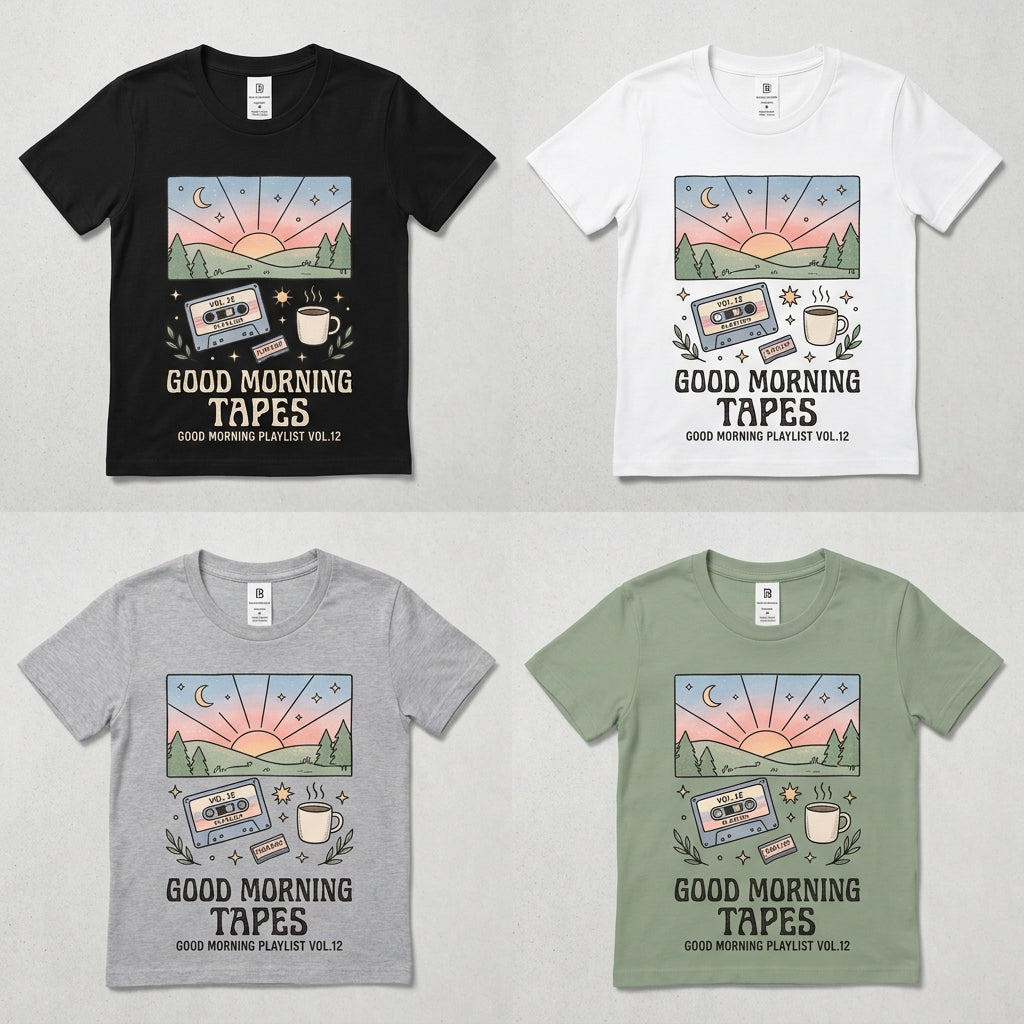 Good Morning Tapes — Good Morning Playlist : Vol 12 Tee — design 3