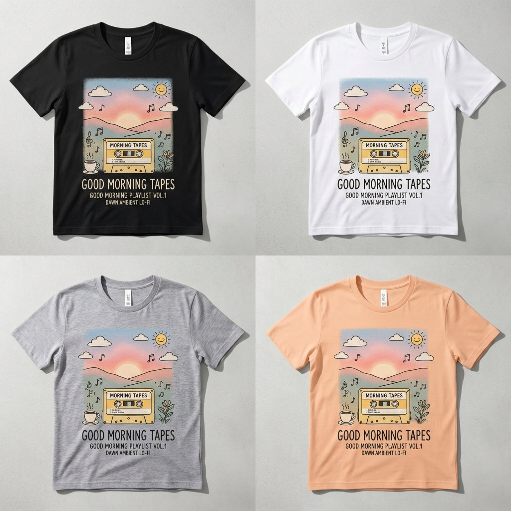 Good Morning Tapes — Good Morning Playlist : Vol 1 Tee — design 3