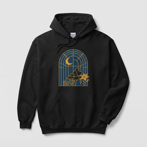 Calm Piano Nights — Glass Garden Nocturne Hoodie