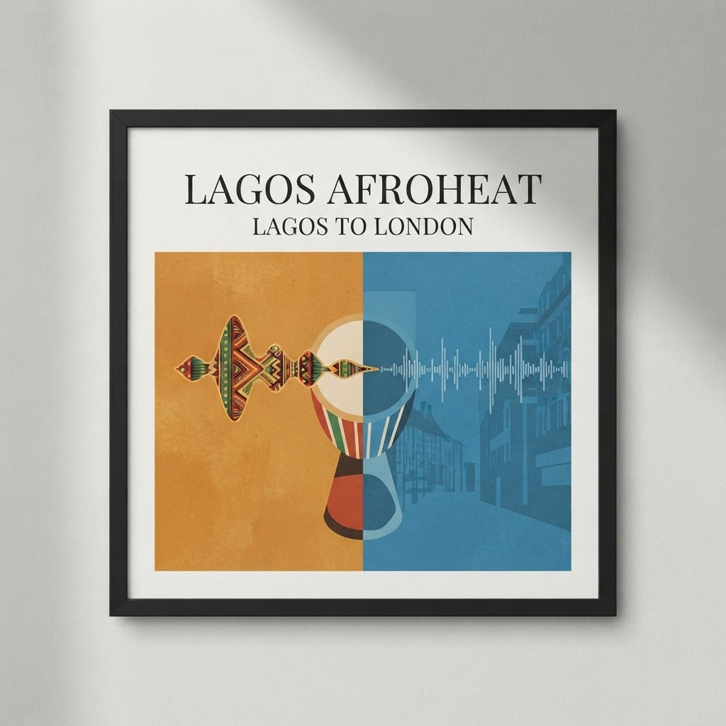 Lagos AfroHeat — Lagos to London Poster mockup