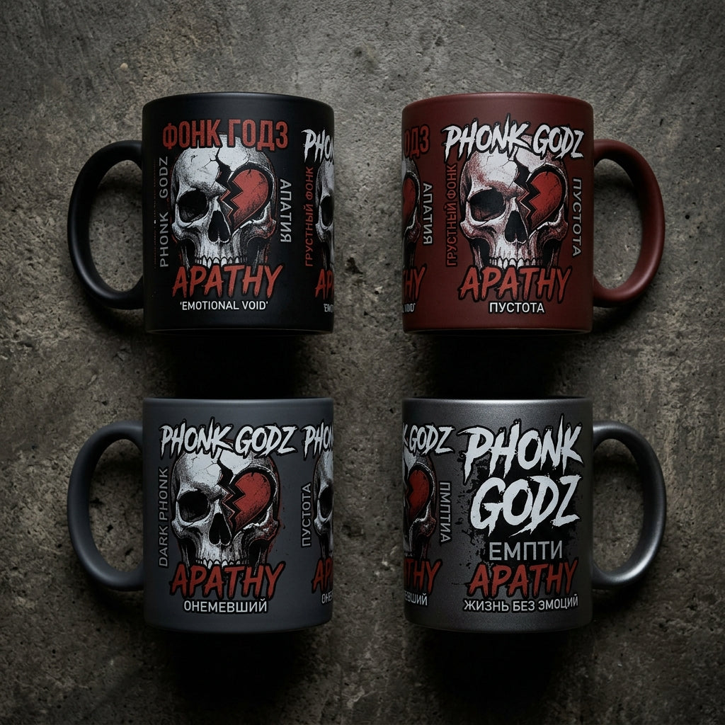 Phonk Godz — A P A T H Y Mug mockup