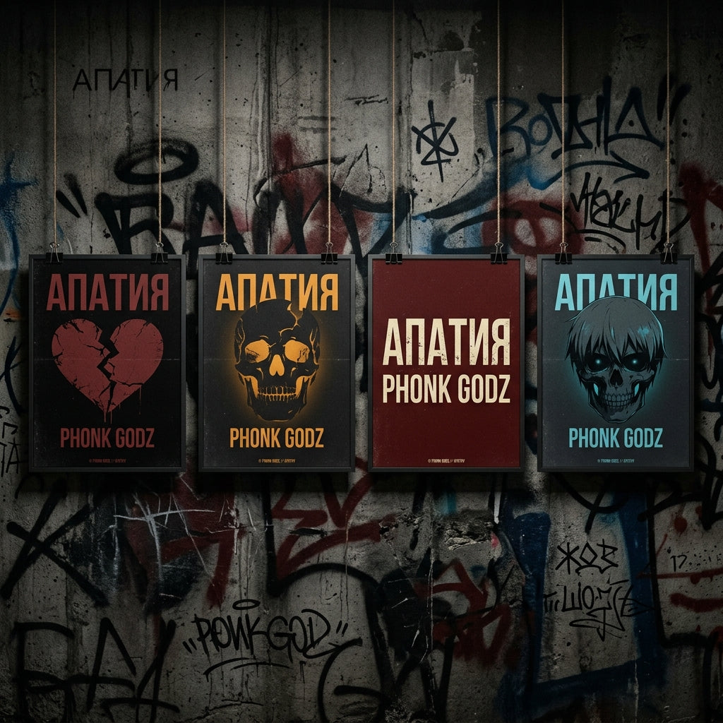Phonk Godz — A P A T H Y Poster mockup