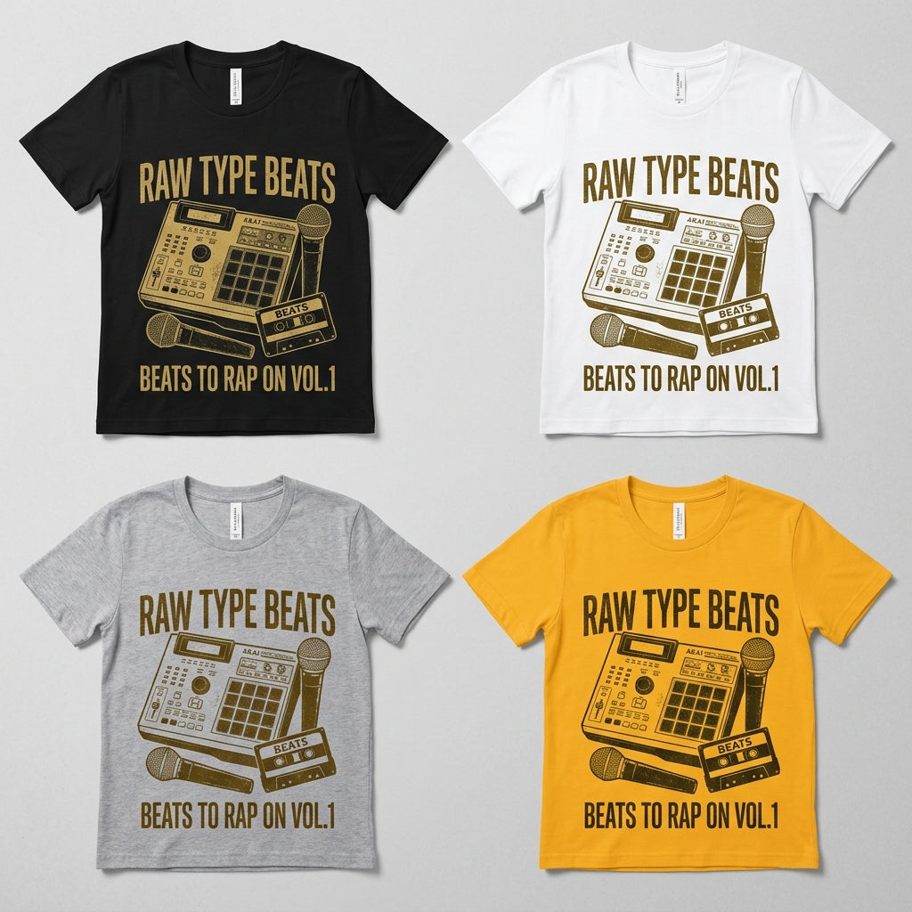 Raw Type Beats — Beats to Rap on : Vol. 1 Tee — design 3