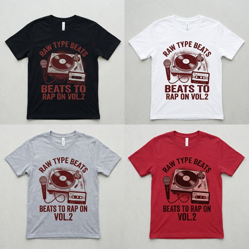 Raw Type Beats — Beats to Rap on : Vol. 2 Tee — design 3