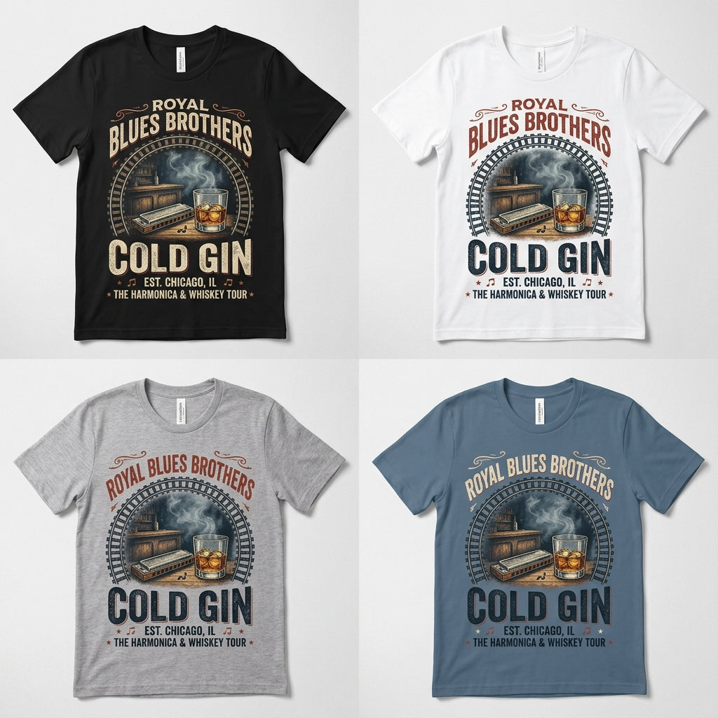 Royal Blues Brothers — Cold Gin Tee — design 3