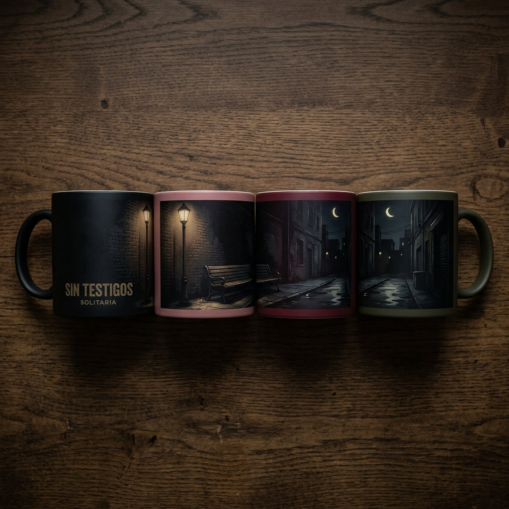 Sin Testigos — Solitaria Mug mockup
