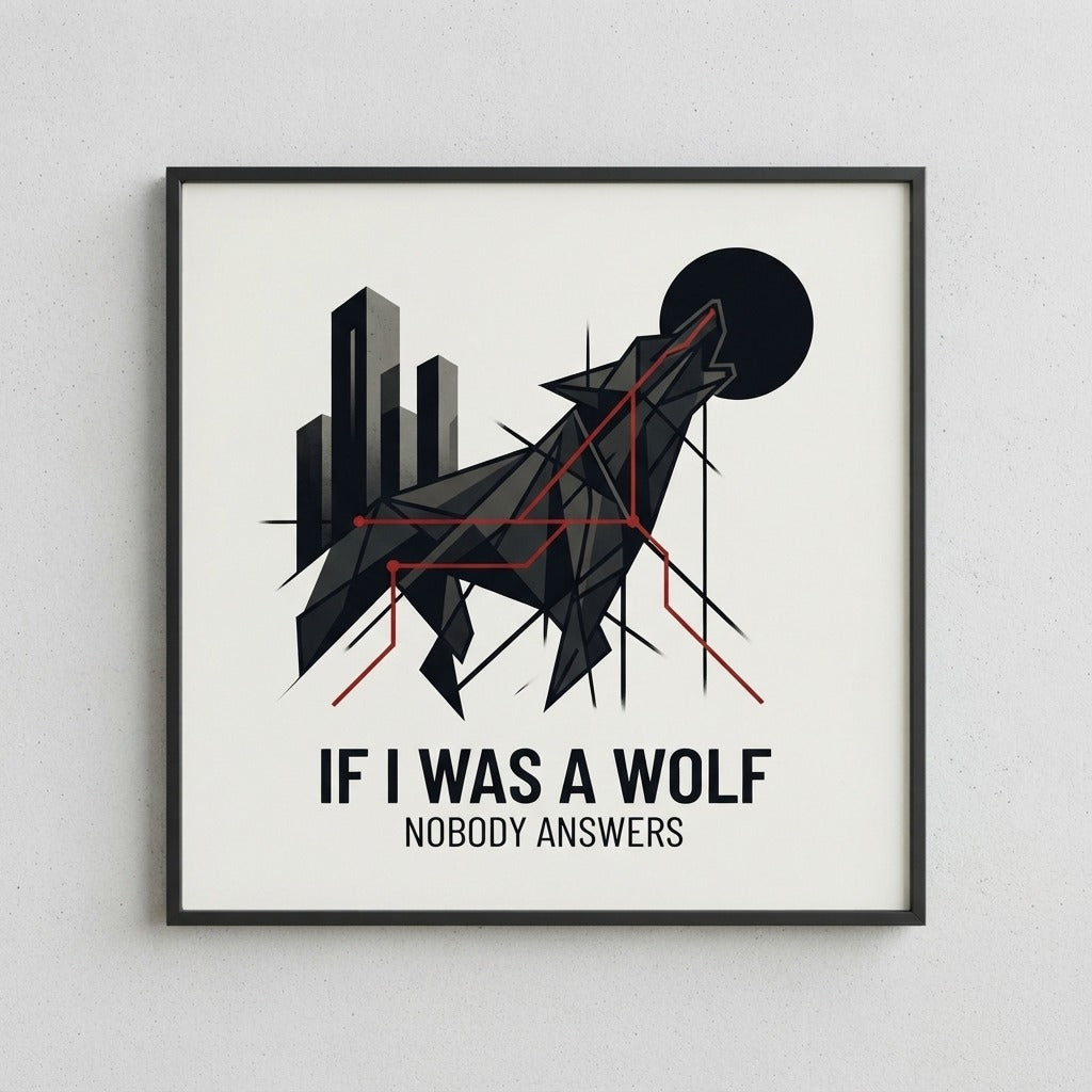 Nobody Answers — If I Was A Wolf Poster — product mockup