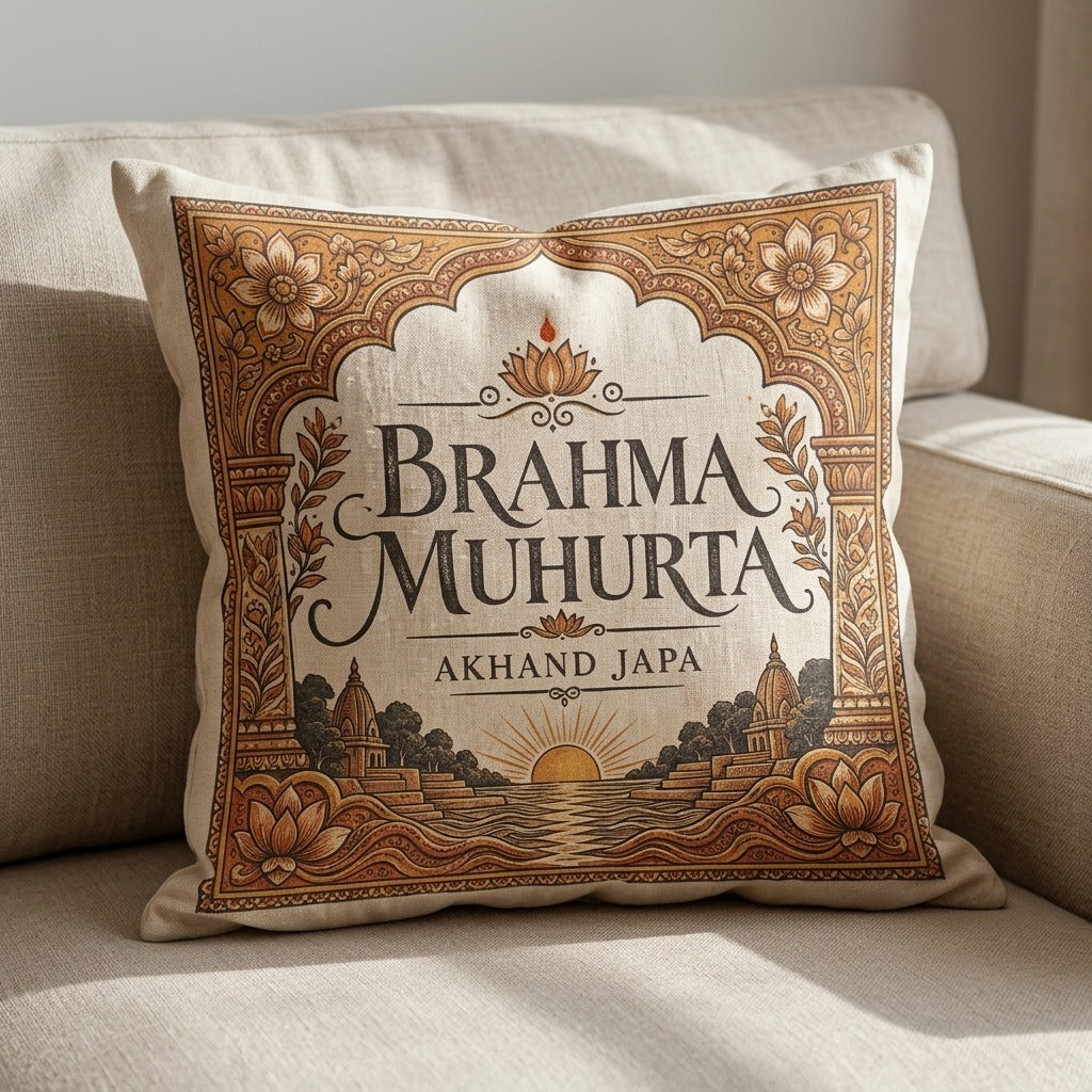 Akhand Japa — Brahma Muhurta Pillow — product mockup