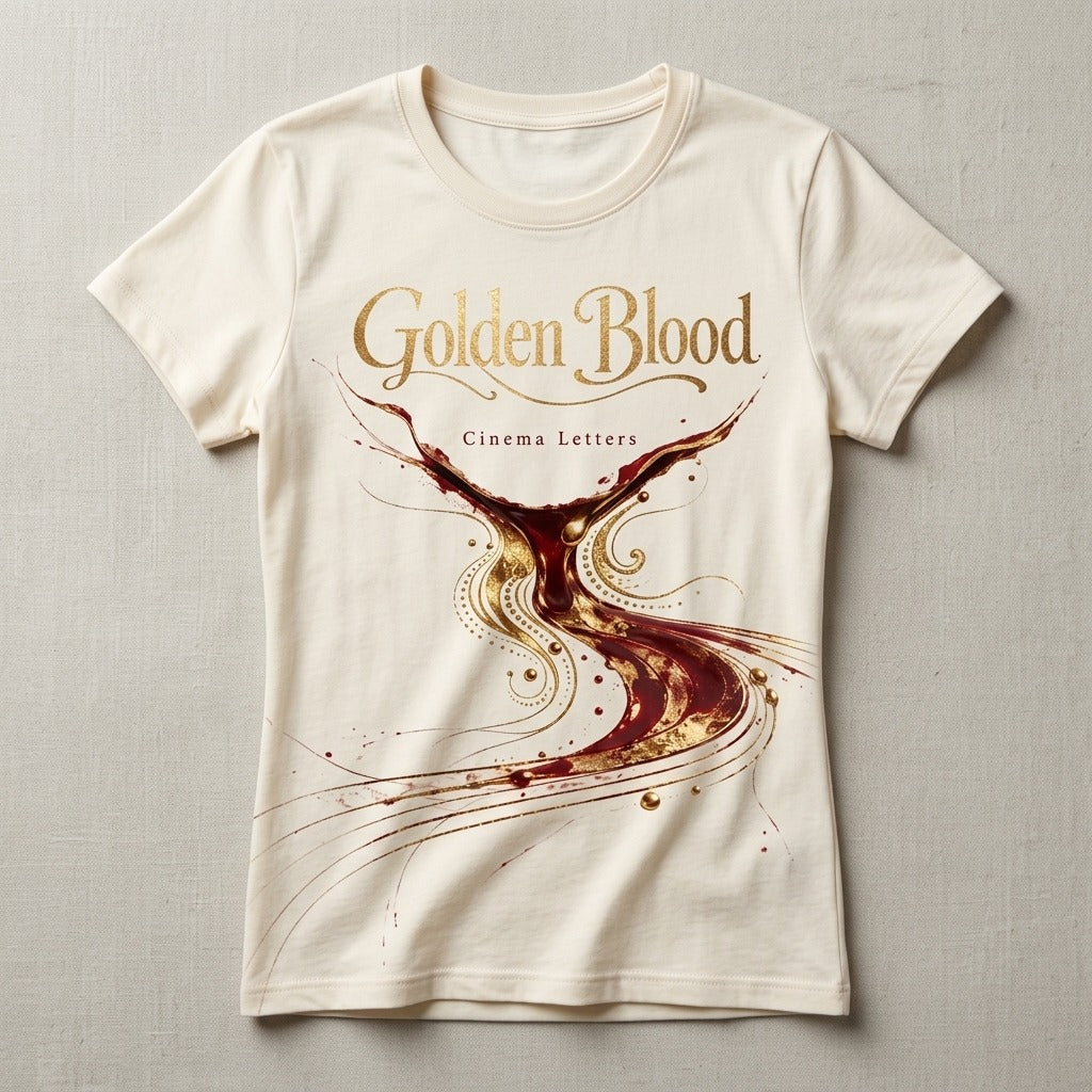 Cinema Letters — Golden Blood Women's Cotton Tee — product mockup