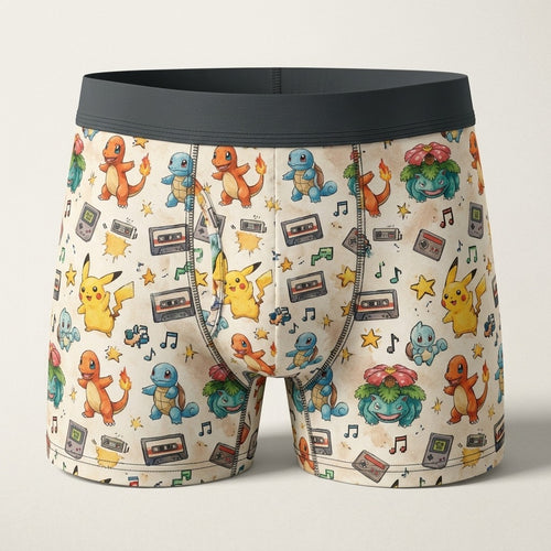 Chilltendo — Cartridge Origins: Red, Blue, Green & Yellow Men's Boxer Briefs (AOP)