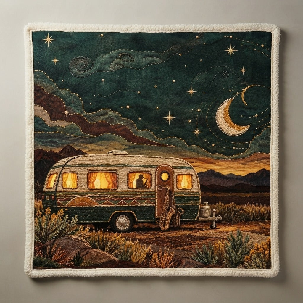 CARAVAN JAZZ — Four In The Morning Sherpa Blanket — product mockup