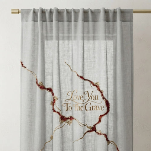 Cinema Letters — Love You To The Grave Sheer Window Curtain