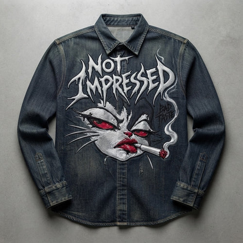 Bad Taste — Not Impressed Long Sleeve Value Denim Shirt