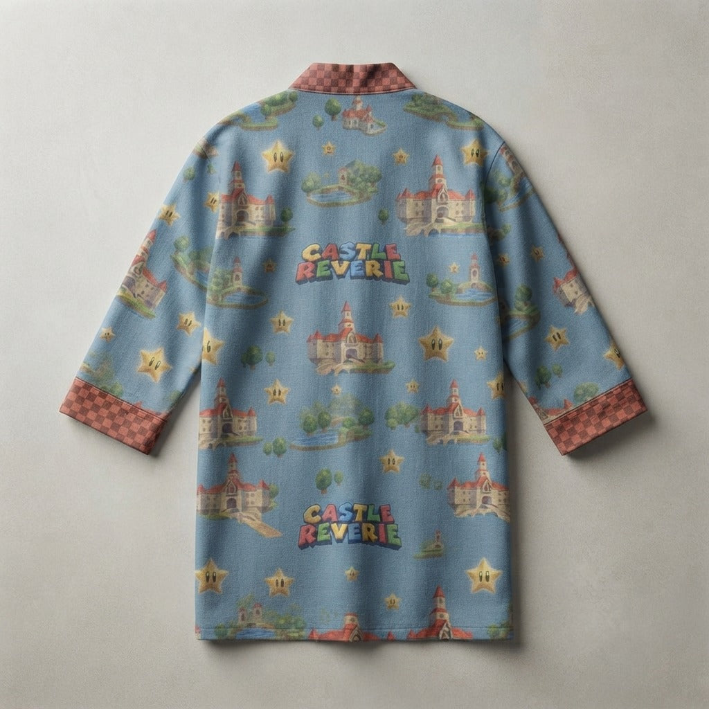 Chilltendo — Castle Reverie: Sixty-Four Dreams Long Sleeve Kimono Robe (AOP) — product mockup