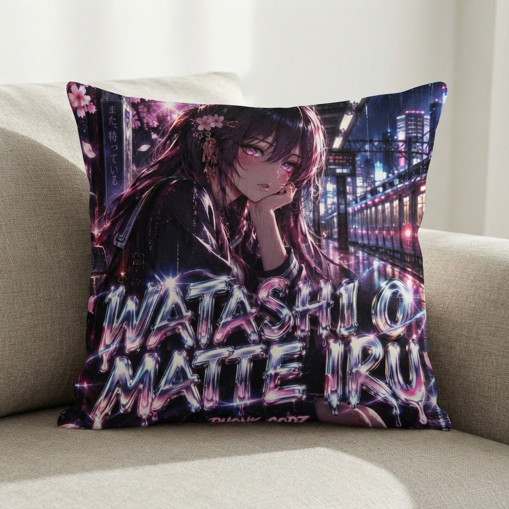 PHONK GODZ — WATASHI O MATTE IRU Pillow — product mockup