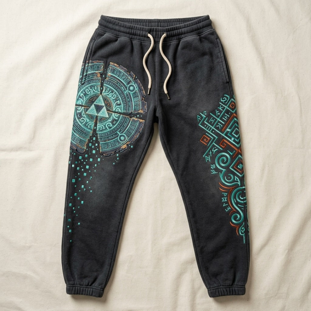 Chilltendo — Twilight Veil: Wolfbound Echoes Unisex Fleece Sweatpants (Embroidery) — product mockup