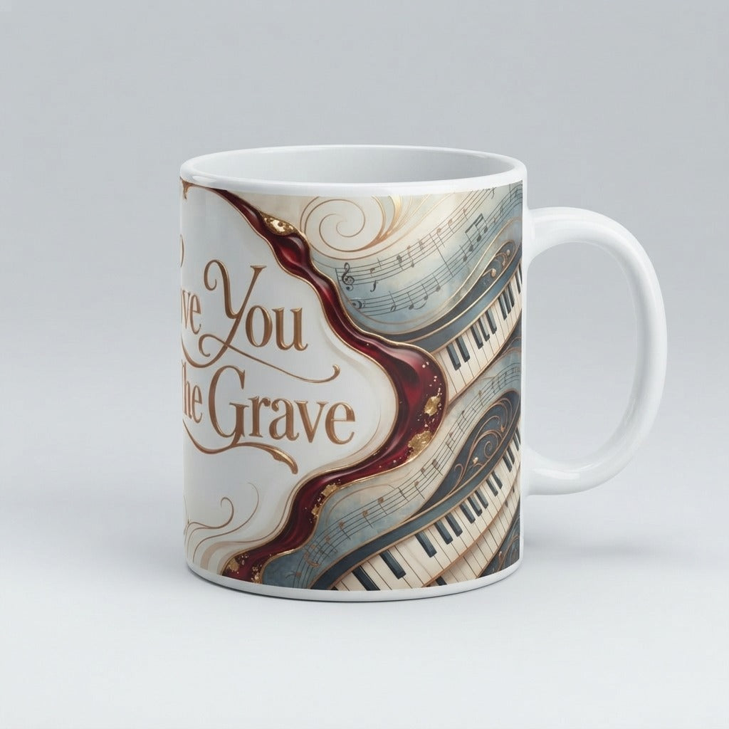 Cinema Letters — Love You To The Grave Mug — product mockup