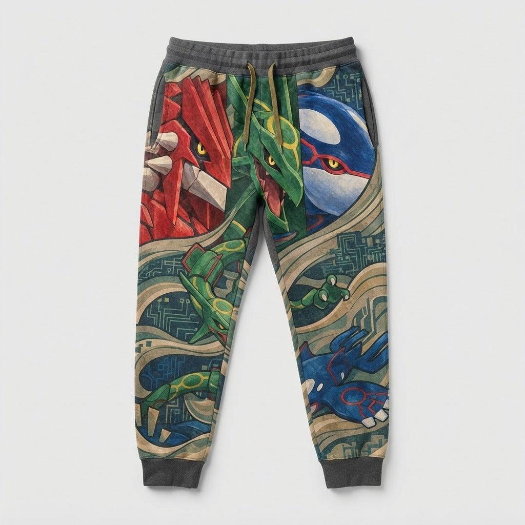 Chilltendo — Emerald Tides: Ruby & Sapphire Dreams Softstyle Midweight Pocket Sweatpants — product mockup