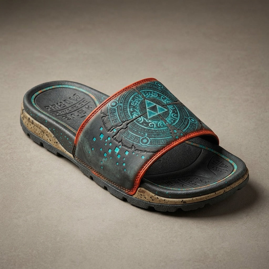 Chilltendo — Twilight Veil: Wolfbound Echoes Men's Slide Sandals — product mockup