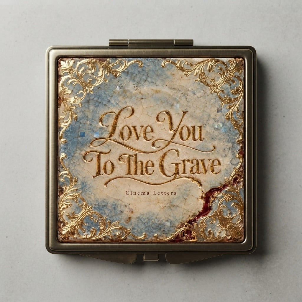 Cinema Letters — Love You To The Grave Compact Square Mirror — product mockup