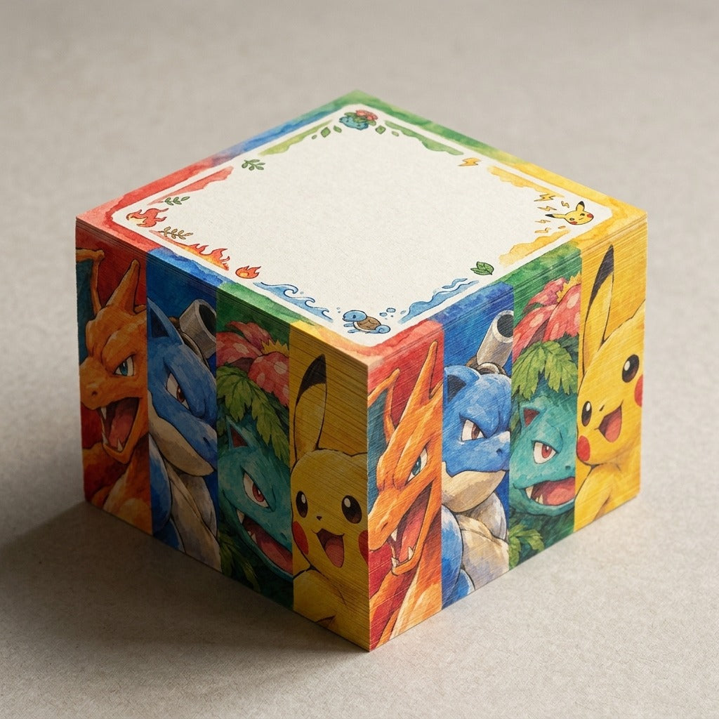 Chilltendo — Cartridge Origins: Red, Blue, Green & Yellow Note Cube — product mockup