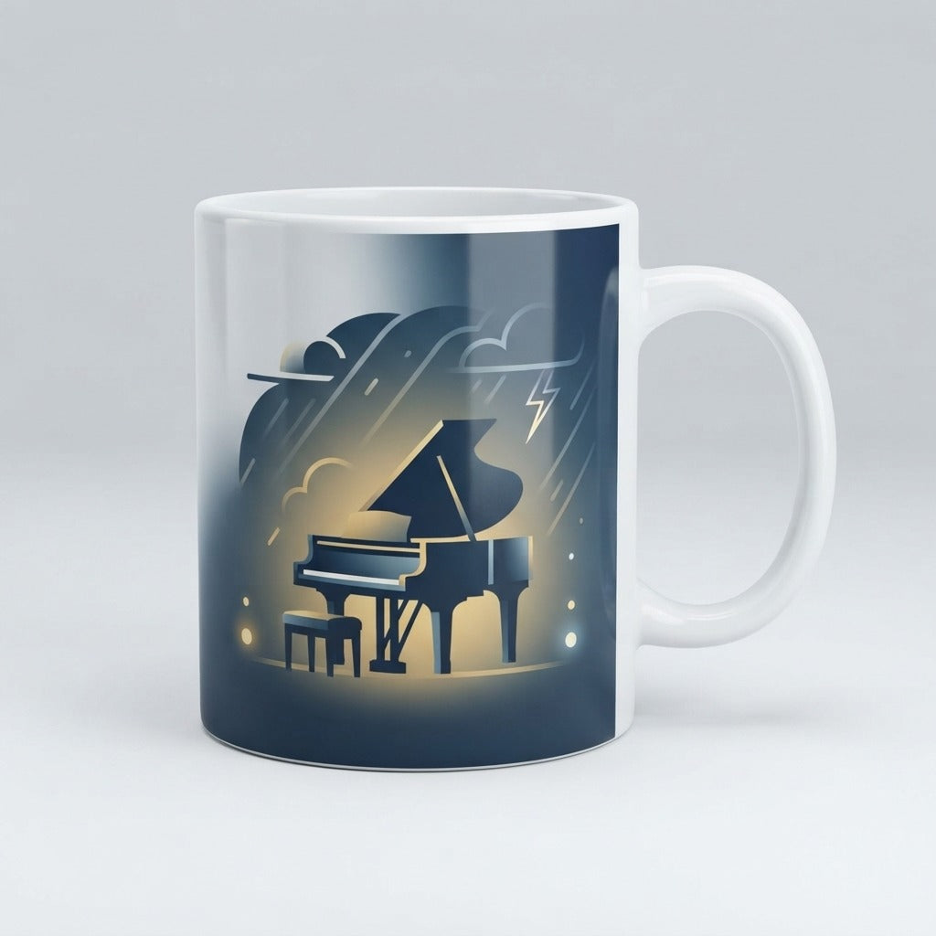 Calm Piano Nights — Serenity Under Storms Mug