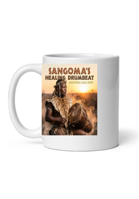 Ancestral Zulu Spirit — Sangoma's Healing Drumbeat Mug mockup