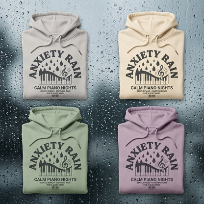 Calm Piano Nights — Anxiety Rain Hoodie — design 2