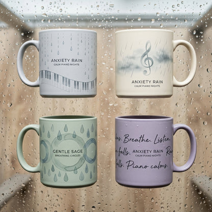 Calm Piano Nights — Anxiety Rain Mug — design 2