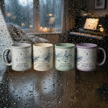 Calm Piano Nights — Anxiety Rain Mug — design 3