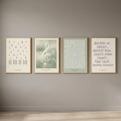 Calm Piano Nights — Anxiety Rain Poster — design 2