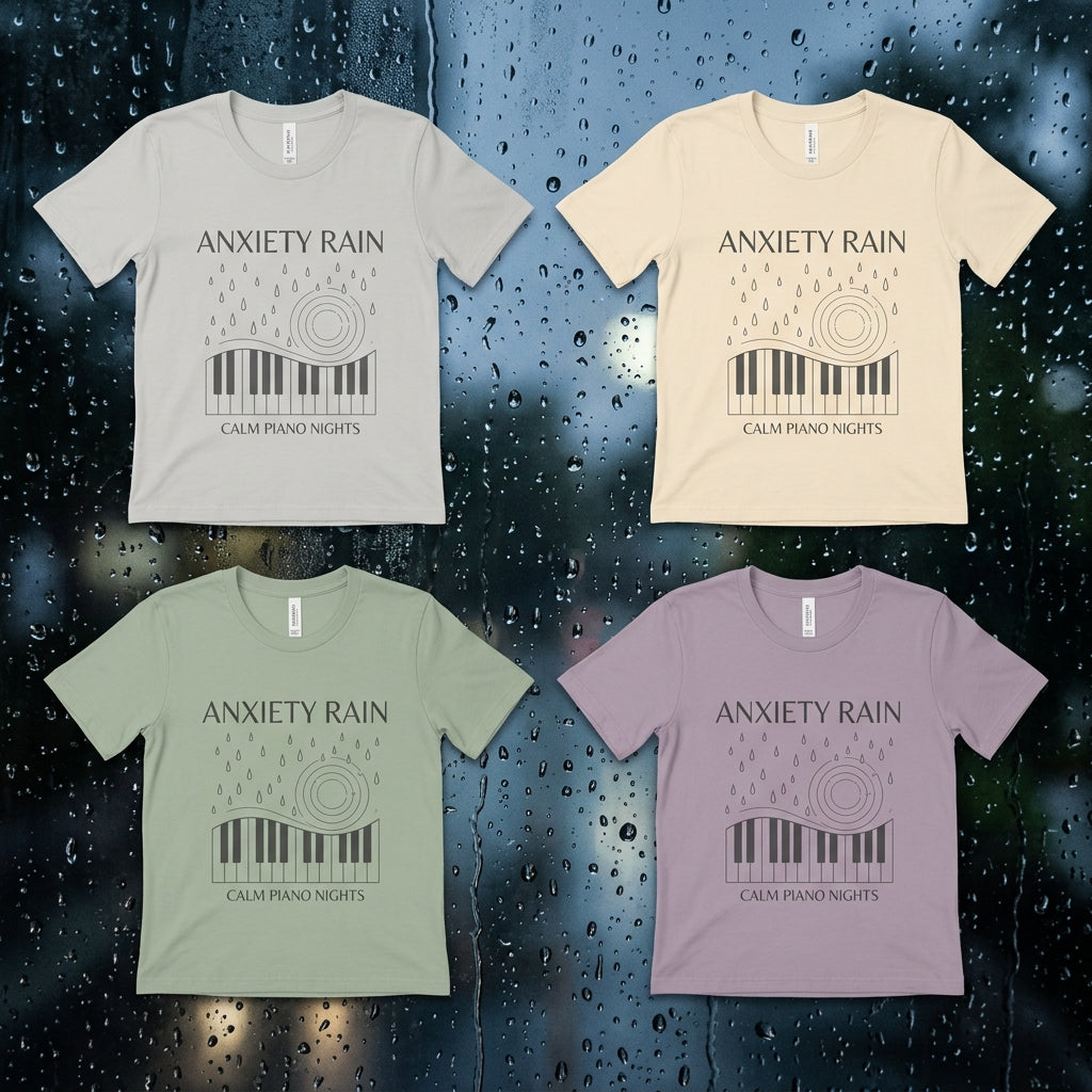 Calm Piano Nights — Anxiety Rain Tee — design 2
