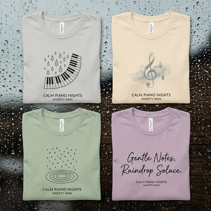 Calm Piano Nights — Anxiety Rain Tee — design 3