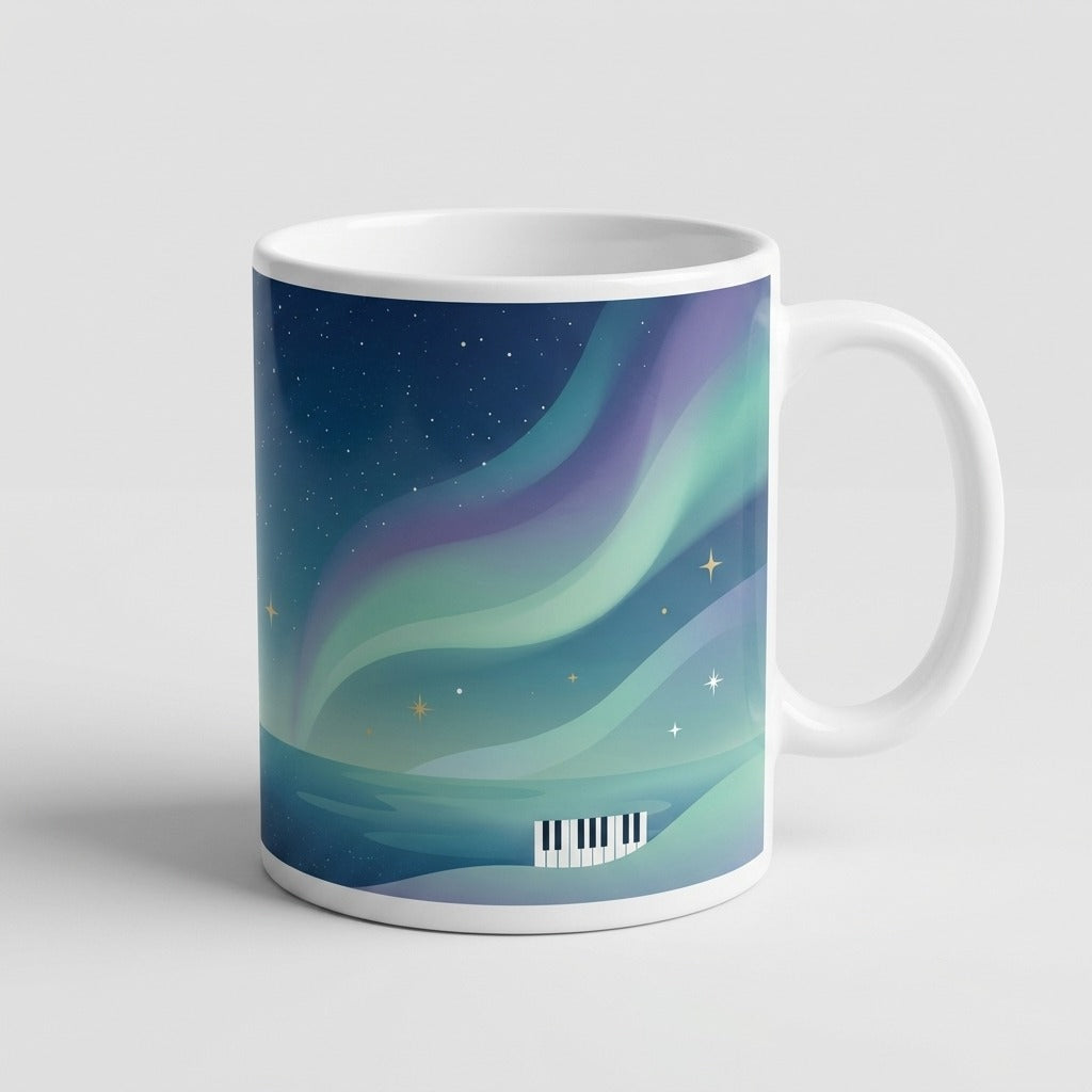 Calm Piano Nights — Aurora Melodies Mug mockup