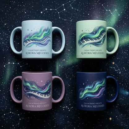 Calm Piano Nights — Aurora Melodies Mug — design 2